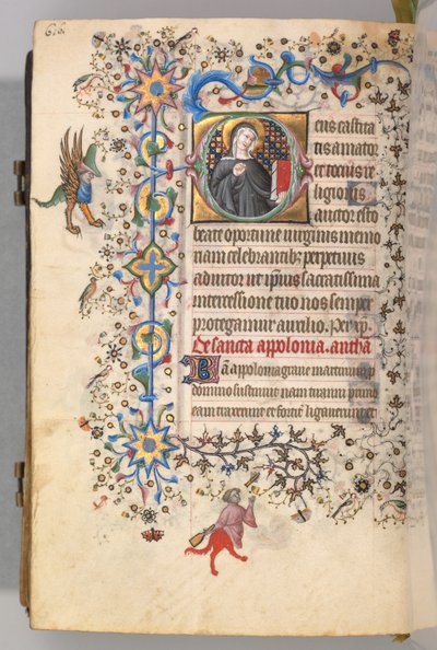 Nemes Károly navarrai király órái 1361-1425, fol. 302v, St. Opportune, c. 1405. alkotó: Master of the Brussels Initials and Associates