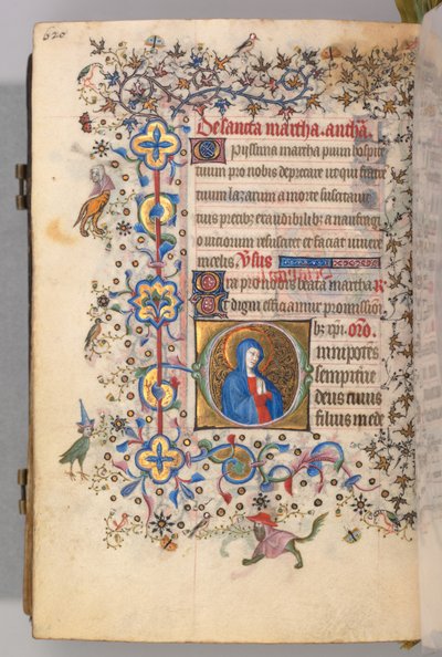 Nemes Károly navarrai király órái 1361-1425, fol. 304v, Szent Márta, c. 1405. alkotó: Master of the Brussels Initials and Associates