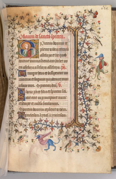 Nemes Károly navarrai király órái 1361-1425, fol. 307r, Krisztus mellszobra, c. 1405. alkotó: Master of the Brussels Initials and Associates