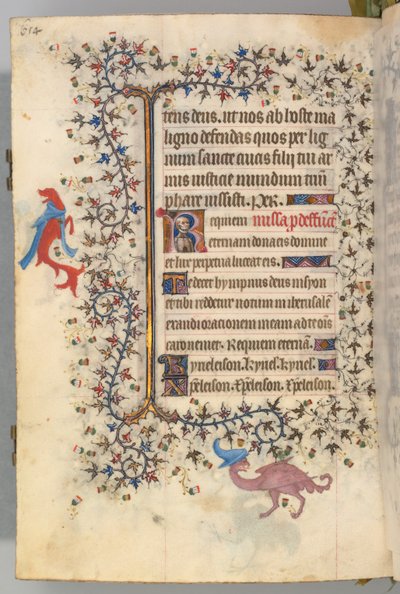 Nemes Károly navarrai király órái 1361-1425, fol. 321v, a halál mellszobra, c. 1405. alkotó: Master of the Brussels Initials and Associates