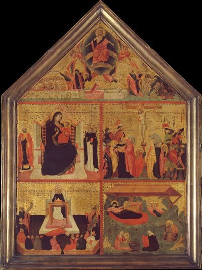 Az utolsó ítélet, Szűz és gyermek egy püspök-szenttel és Szent Péter vértanúval..., kb. 1325. alkotó: Master of the Dominican Effigies
