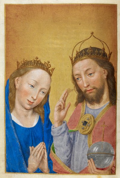 Krisztus és Szűz Mária. alkotó: Master of the Dresden Prayer Books