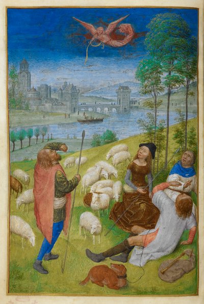 Angyali üdvözlet a pásztoroknak. alkotó: Master of the Dresden Prayer Books