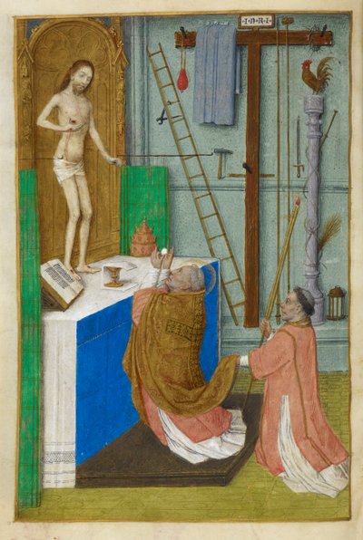 Szent Gergely miséje. alkotó: Master of the Dresden Prayer Books