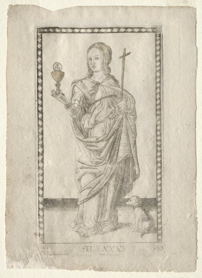 Faith (a Tarocchiból, B sorozat: Kozmikus alapelvek és erények, 40. szám) alkotó: Master of the E Series Tarocchi