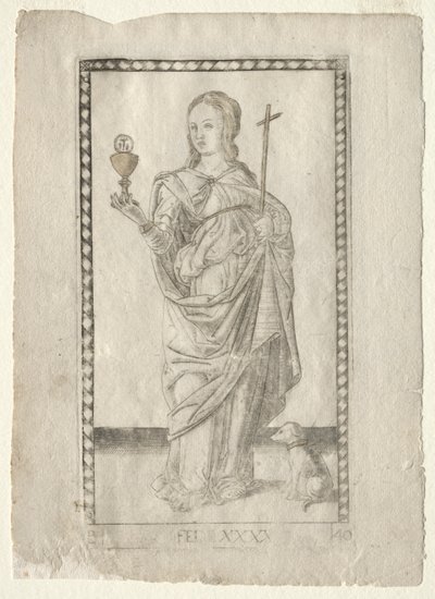 Faith from the Tarocchi, B sorozat: Cosmic Principles & Virtues, 40. szám, 1467 előtt. alkotó: Master of the E Series Tarocchi