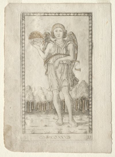 A világ zsenije a Tarocchiból, B sorozat: Kozmikus alapelvek és erények, 33. szám, 1467 előtt. alkotó: Master of the E Series Tarocchi