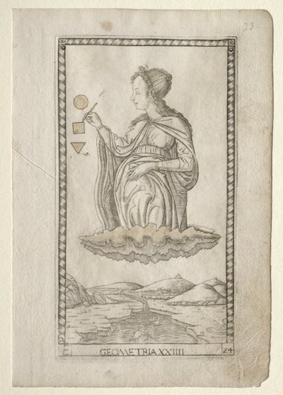 Geometria a Tarocchiból, C sorozat: Liberal Arts, #24, 1467 előtt. alkotó: Master of the E Series Tarocchi