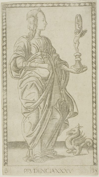 Prudence, 35. lemez a Genii and Virtues-tól alkotó: Master of the E Series Tarocchi