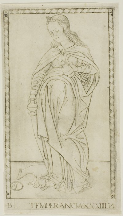 Temperance, 34-es lemez a Genii and Virtues-tól alkotó: Master of the E Series Tarocchi
