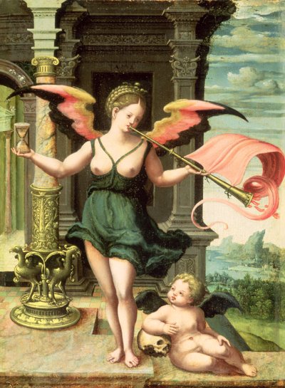 A hírnév allegóriája (panel) alkotó: Master of the Female Half Lengths