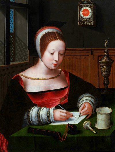 Mária Magdolna írása. alkotó: Master of the Female Half Lengths