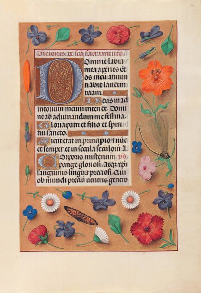 Izabella katolikus királyné, spanyol királynő órái: Fol.44r, c. 1500. alkotó: Master of the First Prayerbook of Maximillian