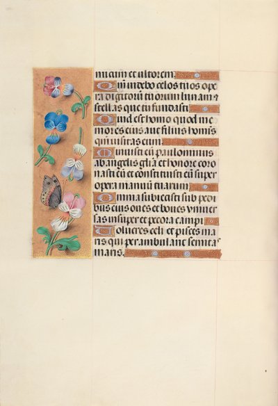 Izabella katolikus királyné, spanyol királynő órái: Fol. 100V, c. 1500. alkotó: Master of the First Prayerbook of Maximillian