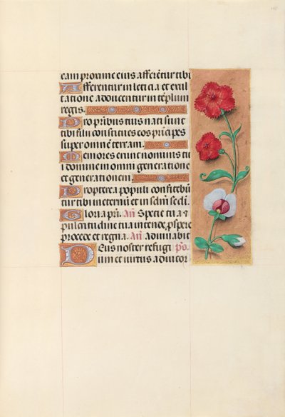 Izabella katolikus királyné, spanyol királynő órái: Fol. 105r, c. 1500. alkotó: Master of the First Prayerbook of Maximillian