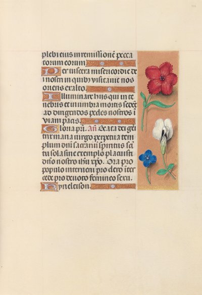 Izabella katolikus királyné, spanyol királynő órái: Fol. 124r, c. 1500. alkotó: Master of the First Prayerbook of Maximillian