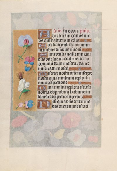 Izabella katolikus királyné, spanyol királynő órái: Fol. 137v, c. 1500. alkotó: Master of the First Prayerbook of Maximillian
