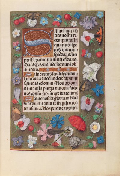 Izabella katolikus királyné, spanyol királynő órái: Fol. 15r, c. 1500. alkotó: Master of the First Prayerbook of Maximillian