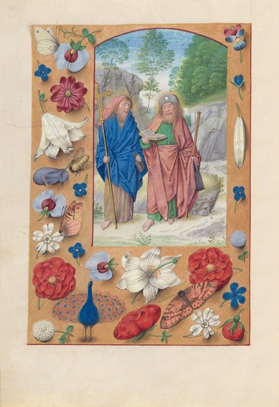 Izabella katolikus királynő, Spanyolország királynőjének órái:  Fol. Szent Fülöp és Jakab, 175v. alkotó: Master of the First Prayerbook of Maximillian