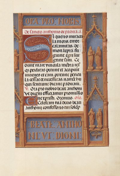Izabella katolikus királyné, spanyol királynő órái: Fol. 188r, c. 1500. alkotó: Master of the First Prayerbook of Maximillian