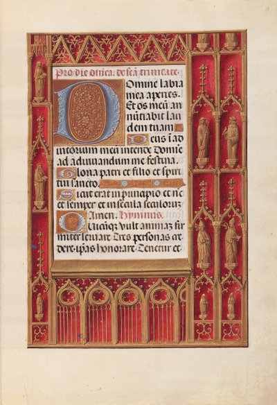 Izabella katolikus királyné, spanyol királynő órái: Fol. 18r, c. 1500. alkotó: Master of the First Prayerbook of Maximillian