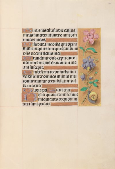 Izabella katolikus királyné, spanyol királynő órái: Fol. 201r, c. 1500. alkotó: Master of the First Prayerbook of Maximillian