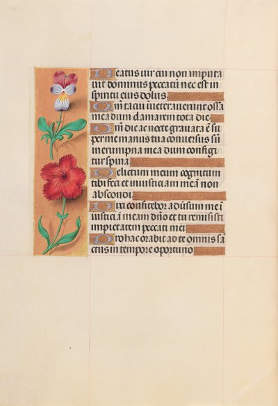 Izabella katolikus királyné, spanyol királynő órái: Fol. 201v, c. 1500. alkotó: Master of the First Prayerbook of Maximillian