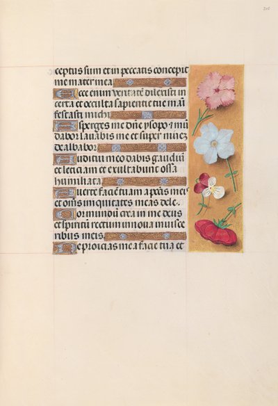 Izabella katolikus királyné, spanyol királynő órái: Fol. 205r, c. 1500. alkotó: Master of the First Prayerbook of Maximillian