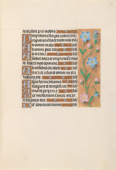 Izabella katolikus királyné, spanyol királynő órái: Fol. 213r, c. 1500. alkotó: Master of the First Prayerbook of Maximillian