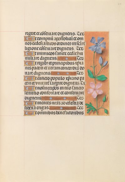 Izabella katolikus királyné, spanyol királynő órái: Fol. 214r, c. 1500. alkotó: Master of the First Prayerbook of Maximillian
