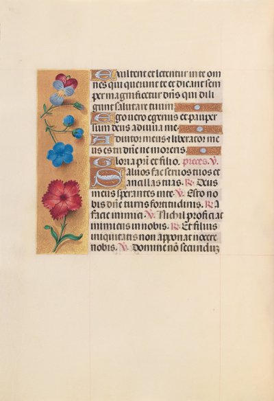 Izabella katolikus királyné, spanyol királynő órái: Fol. 215V, c. 1500. alkotó: Master of the First Prayerbook of Maximillian