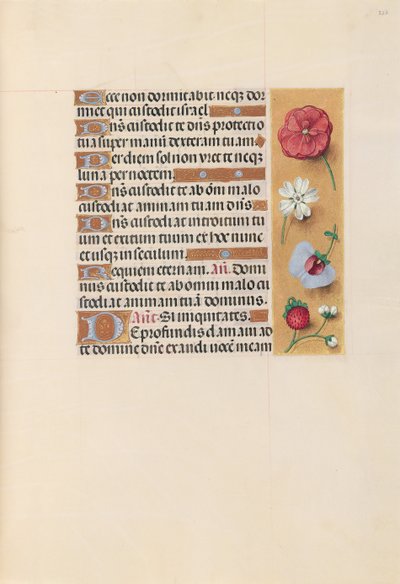 Izabella katolikus királyné, spanyol királynő órái: Fol. 222r, c. 1500. alkotó: Master of the First Prayerbook of Maximillian