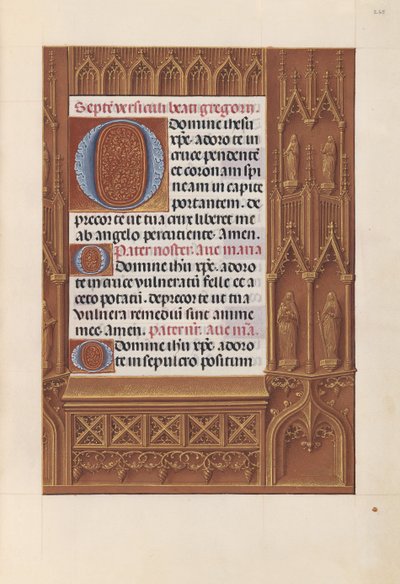 Izabella katolikus királyné, spanyol királynő órái: Fol. 265r, c. 1500. alkotó: Master of the First Prayerbook of Maximillian