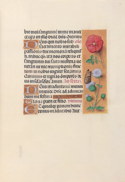 Izabella katolikus királynő, Spanyolország királynőjének órái:  Fol. 46r alkotó: Master of the First Prayerbook of Maximillian