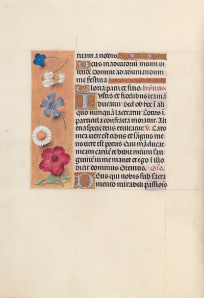Izabella katolikus királyné, spanyol királynő órái: Fol. 48V, c. 1500. alkotó: Master of the First Prayerbook of Maximillian