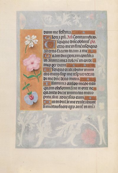 Izabella katolikus királyné, spanyol királynő órái: Fol. 57v, c. 1500. alkotó: Master of the First Prayerbook of Maximillian