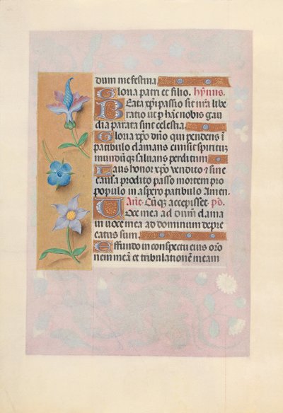 Izabella katolikus királyné, spanyol királynő órái: Fol. 69v, c. 1500. alkotó: Master of the First Prayerbook of Maximillian