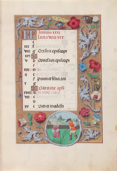 Izabella katolikus királynő, Spanyolország királynőjének órái:  Fol. 7r, június alkotó: Master of the First Prayerbook of Maximillian