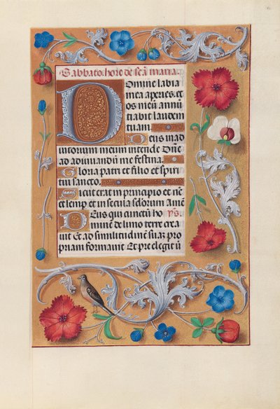 Izabella katolikus királyné, spanyol királynő órái: Fol. 81r, c. 1500. alkotó: Master of the First Prayerbook of Maximillian