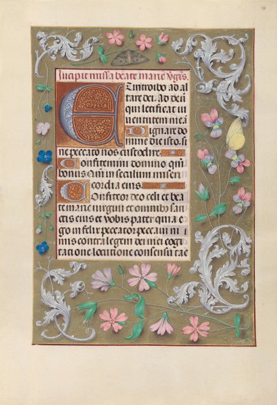 Izabella katolikus királyné, spanyol királynő órái: Fol. 88r, c. 1500. alkotó: Master of the First Prayerbook of Maximillian