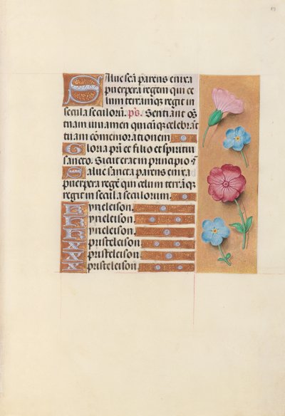 Izabella katolikus királyné, spanyol királynő órái: Fol. 89r, c. 1500. alkotó: Master of the First Prayerbook of Maximillian