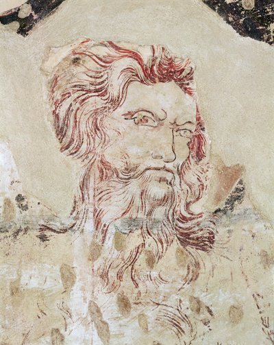 Részlet Szent Onufrioszról és életének jelenetéről (színezett falfestmény rajz és festmény) alkotó: Master of the Fogg Pieta