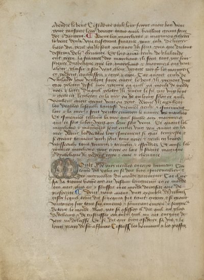 Historiated Initial M: Egy férfi és egy nő mellportréja alkotó: Master of the Geneva Boccaccio