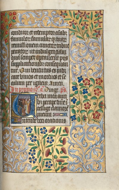 Órakönyv Rouen használata: fol. 110r, mise a halottakért kezdetben, c. 1470. alkotó: Master of the Geneva Latini