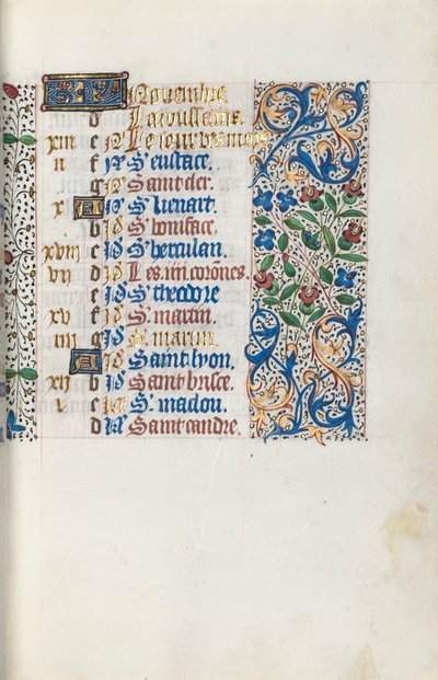 Órakönyv Rouen használata: fol. 111r, c. 1470. alkotó: Master of the Geneva Latini