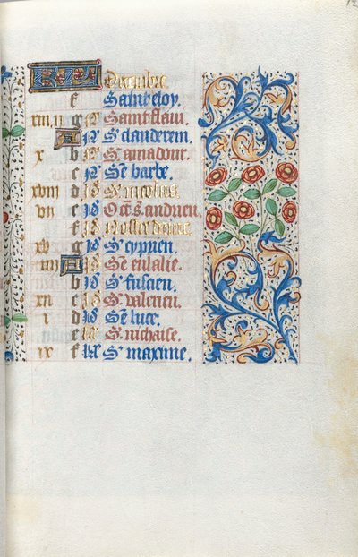 Órakönyv Rouen használata: fol. 12r, c. 1470. alkotó: Master of the Geneva Latini