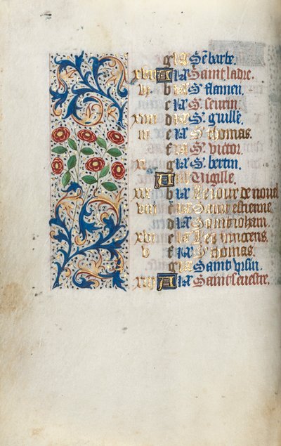 Órakönyv Rouen használata: fol. 12V, c. 1470. alkotó: Master of the Geneva Latini