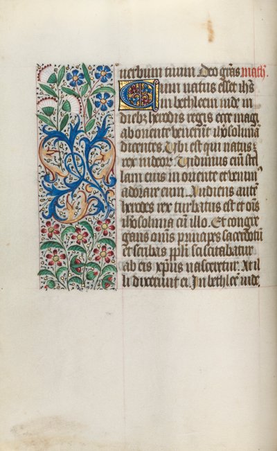 Órakönyv Rouen használata: fol. 16v, c. 1470. alkotó: Master of the Geneva Latini