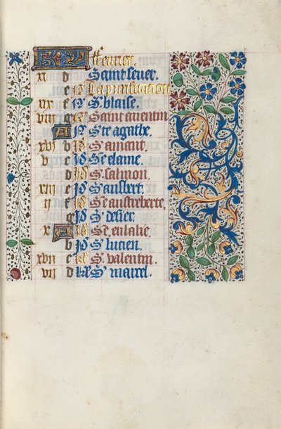 Órakönyv Rouen használata: fol. 2r, c. 1470. alkotó: Master of the Geneva Latini