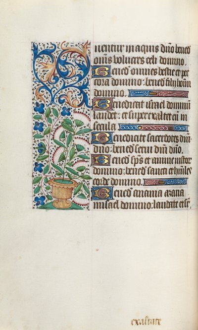 Órakönyv Rouen használata: fol. 43v, c. 1470. alkotó: Master of the Geneva Latini